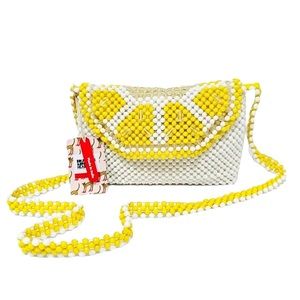 Bouffants & Broken Hearts by Kendra Dandy Lemon Beaded Crossbody Bag